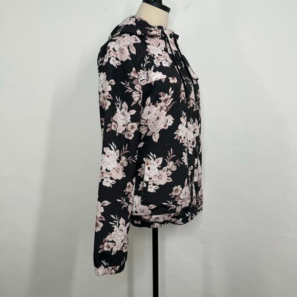 Volcom Floral Windbreaker Jacket Black Lightweight Ski Snowboard Outdoors Size S - Picture 6 of 15